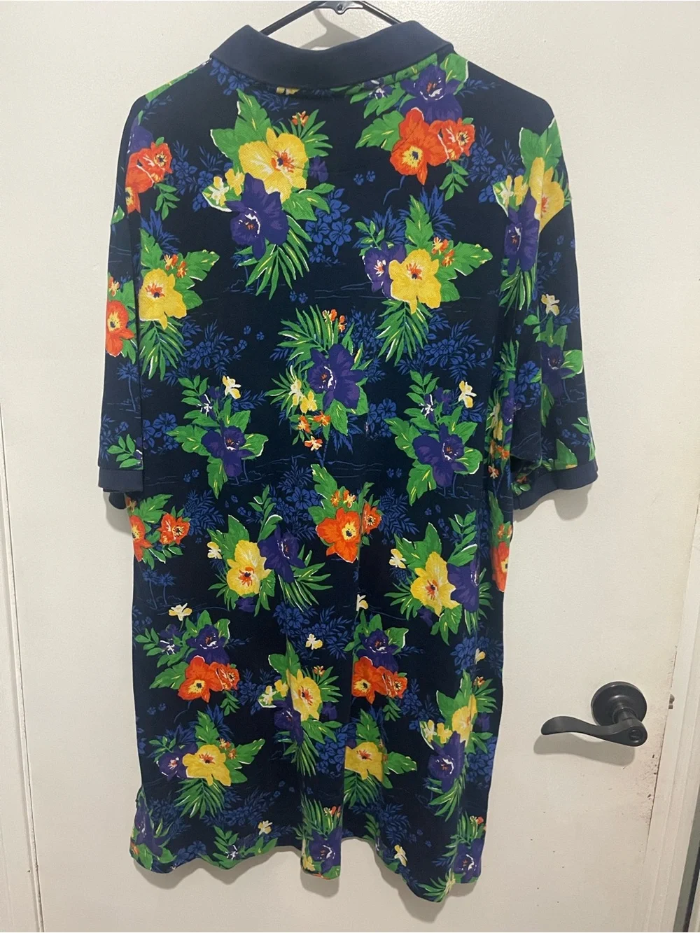 Polo Ralph Lauren Hawaiian Polo Shirt Blue Men's XL-Tall Aloha Floral Colorful